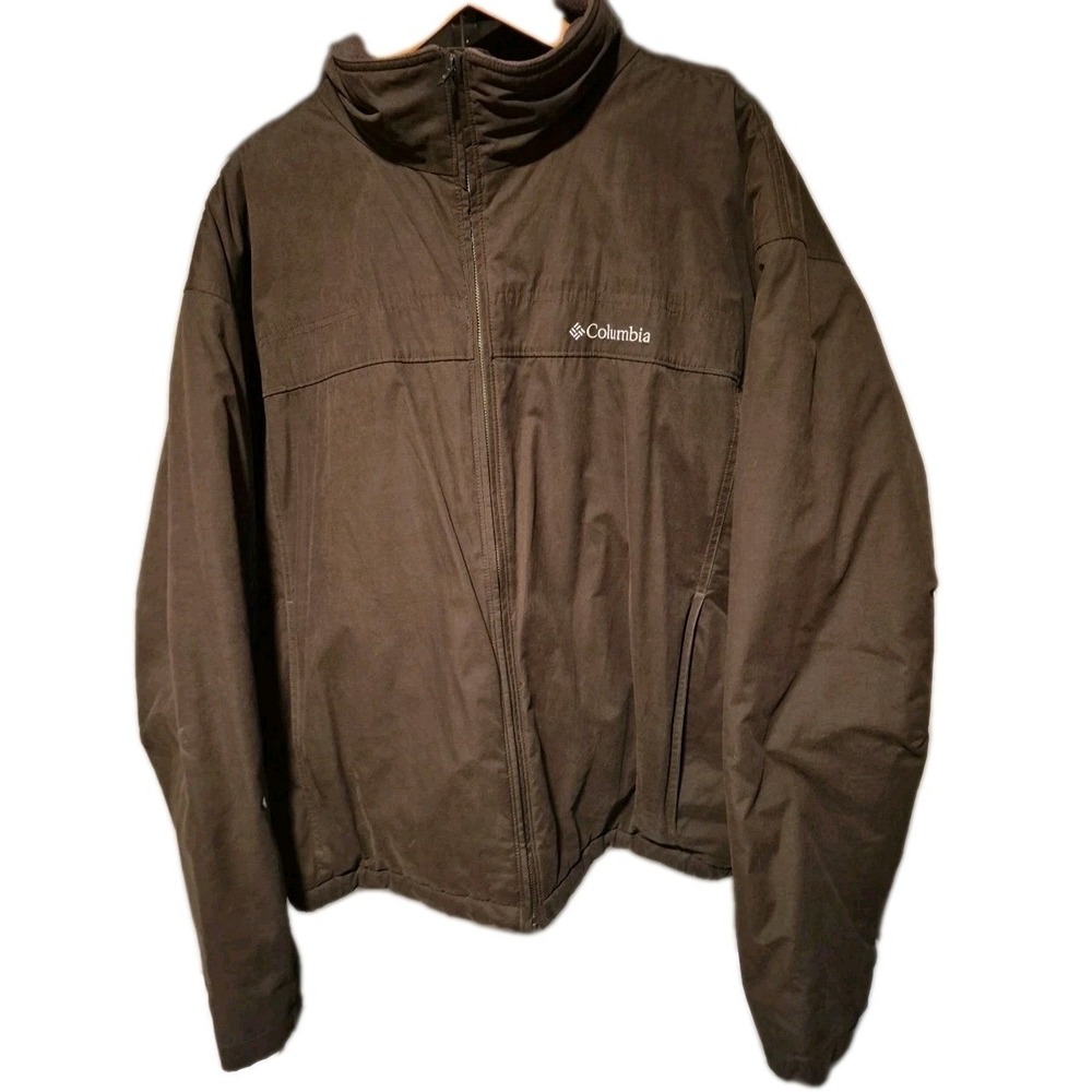 VTG Columbia Sportswear Fleece Lined Bomber Jacket Mens 2XL Brown Full Zip Y2K